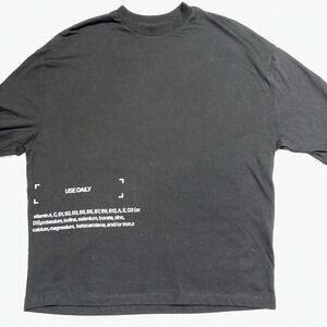 ASOS DESIGN Black Graphic‎ T Shirt 2XS "Use Daily" *FLAW*